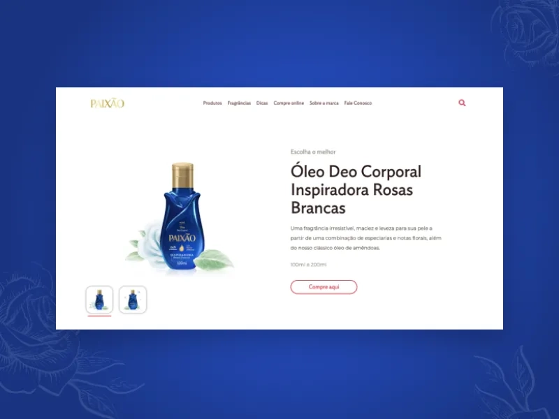 Paixao óleo corporal rosas brancas