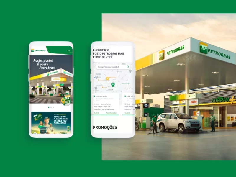 Petrobras posto com dois celulares